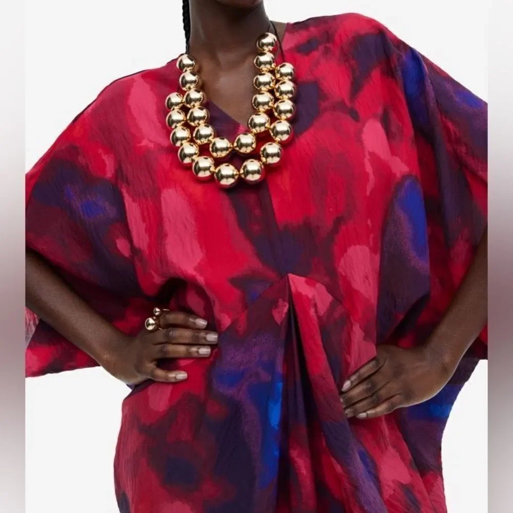 H&M Ramadan Modest Collection Viscose Kaftan Dress New - Picture 10 of 10